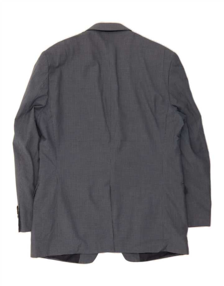 CHAPS Mens 2 Button Blazer Jacket UK 38 Medium Navy Blue Check Vintage Chaps and Second-Hand Chaps from Messina Hembry 