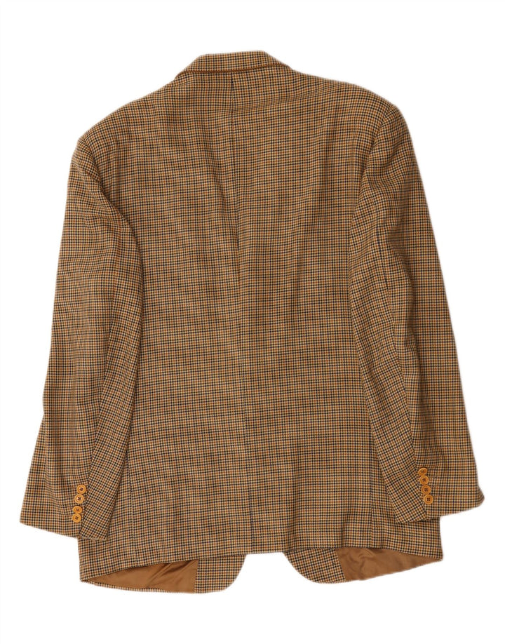 Giacca blazer vintage da uomo a 2 bottoni IT 54 2XL Lana vergine pied de poule marrone