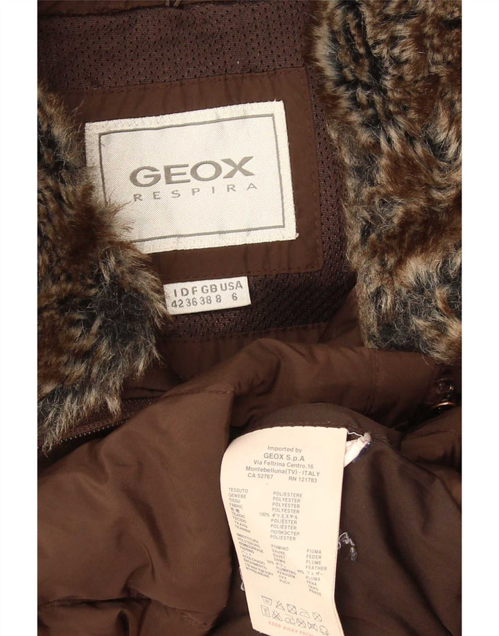 Cappotto imbottito da donna Geox UK 8 Small Marrone Poliestere