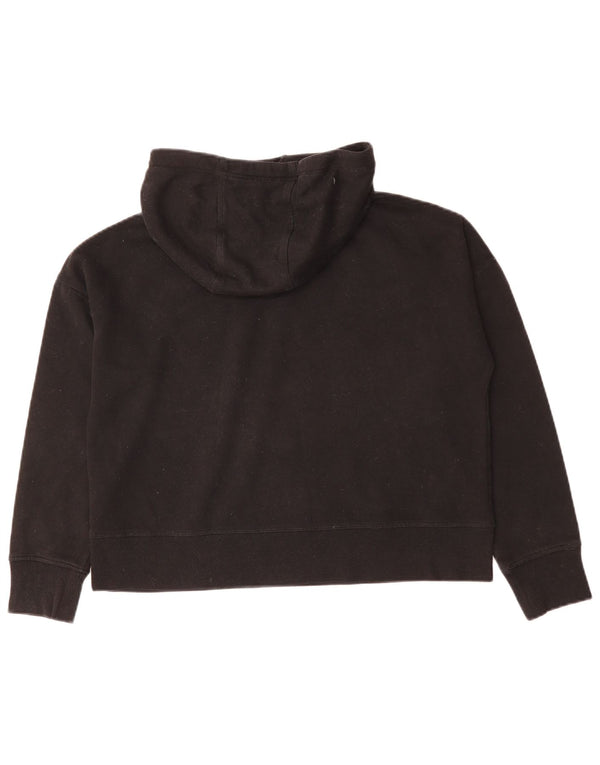 Maglione corto con cappuccio da donna Calvin Klein UK 12 Medium Black Colourblock