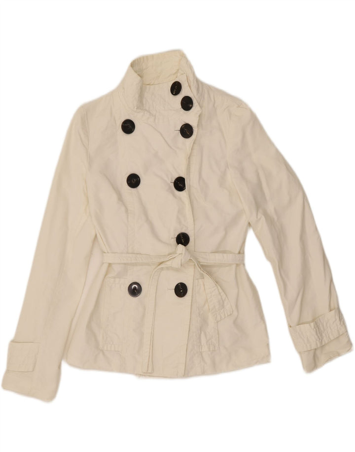 Trench corto da donna Zara UK 10 piccolo cotone bianco