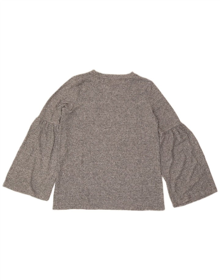 Camicetta a maniche lunghe Zara Trafaluc da donna UK 14 Grigio medio chiazzato