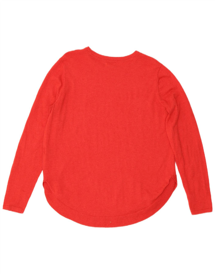 Maglione maglione con scollo a barca da donna Fat Face UK 14 Poliestere rosso medio
