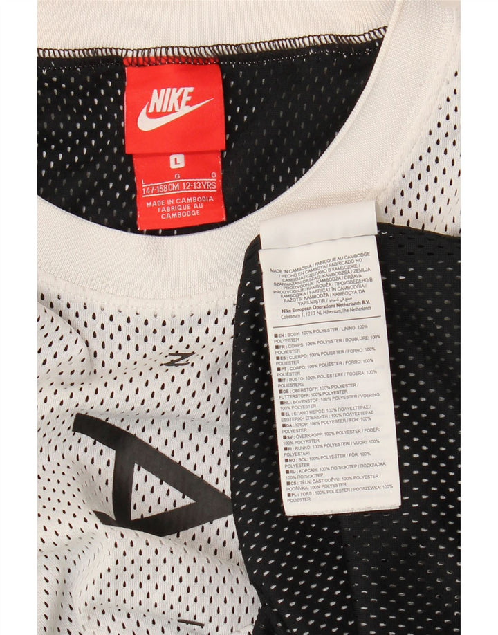 Canotta grafica NIKE da ragazzo 12-13 anni, grande, in poliestere bianco