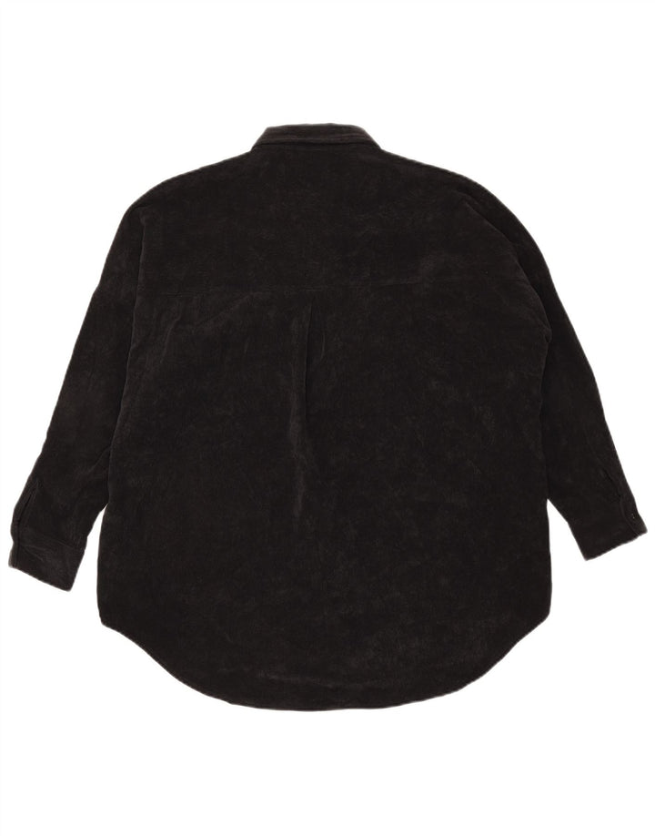 Camicia da donna oversize in velluto a coste Zara UK 6 XS poliestere nero