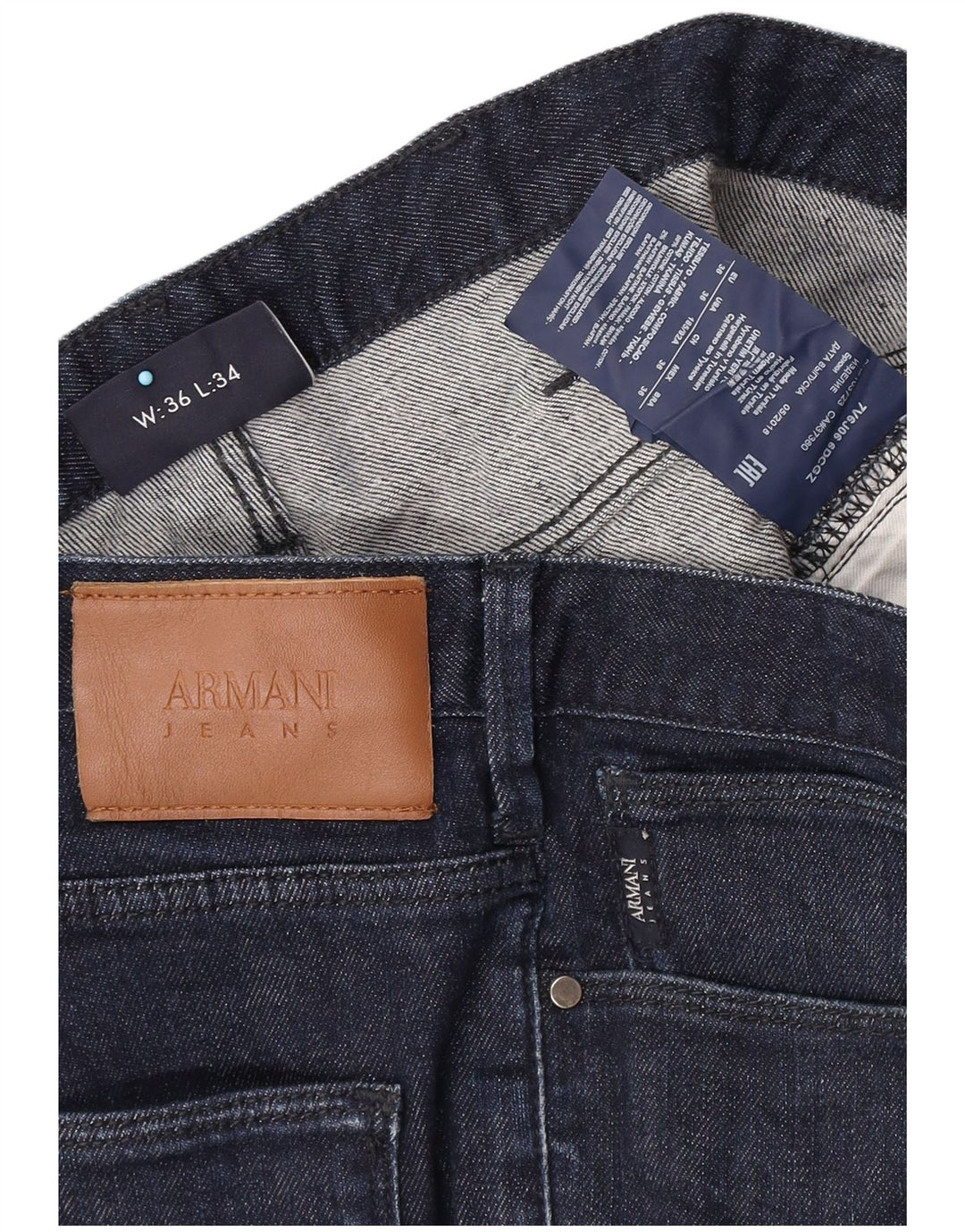Jeans slim da uomo Armani W36 L34 cotone blu navy