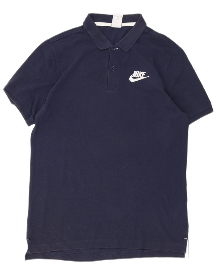 Polo Nike da uomo in cotone blu navy medio