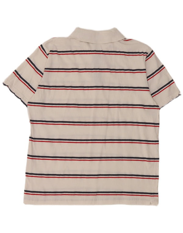 Polo Diadora Uomo Large in Cotone Rigato Bianco