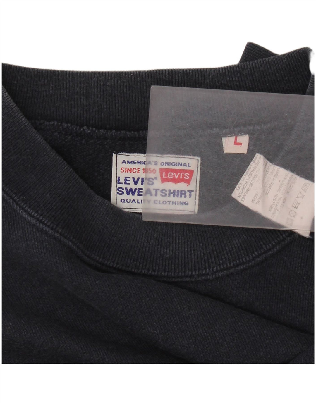 LEVI'S Felpa con grafica da uomo Maglione grande in cotone blu navy