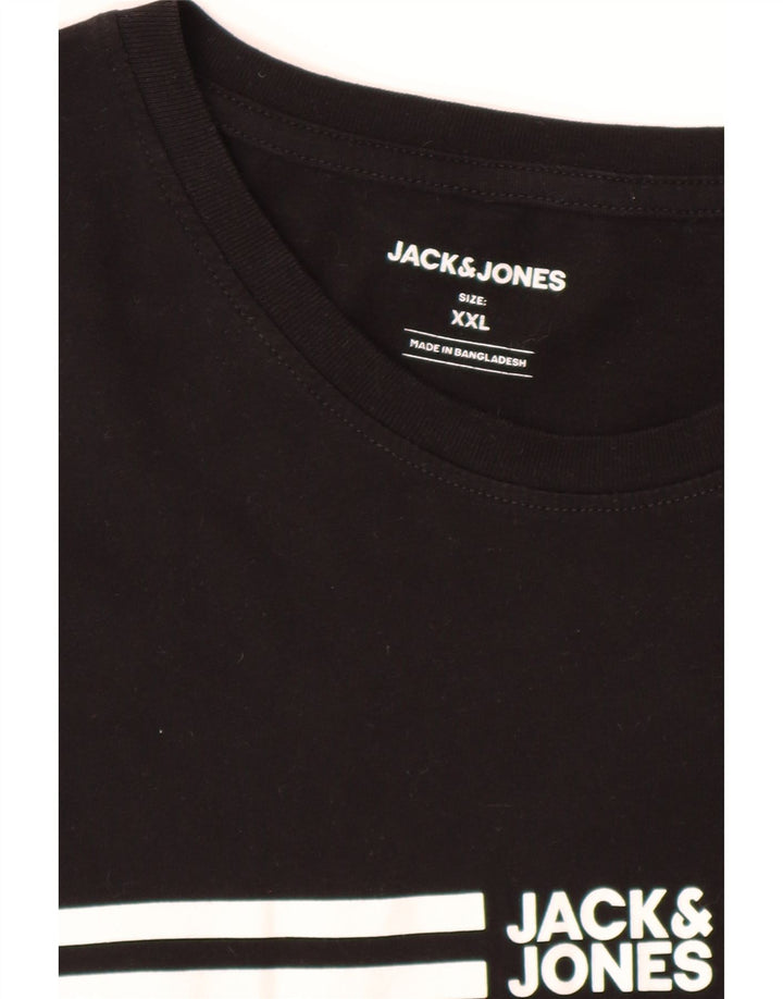 JACK & JONES Mens T-Shirt Top 2XL Grey Colourblock