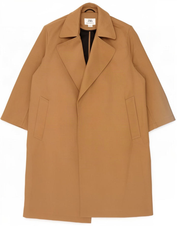 Cappotto da uomo Zara UK 38 Poliestere beige medio