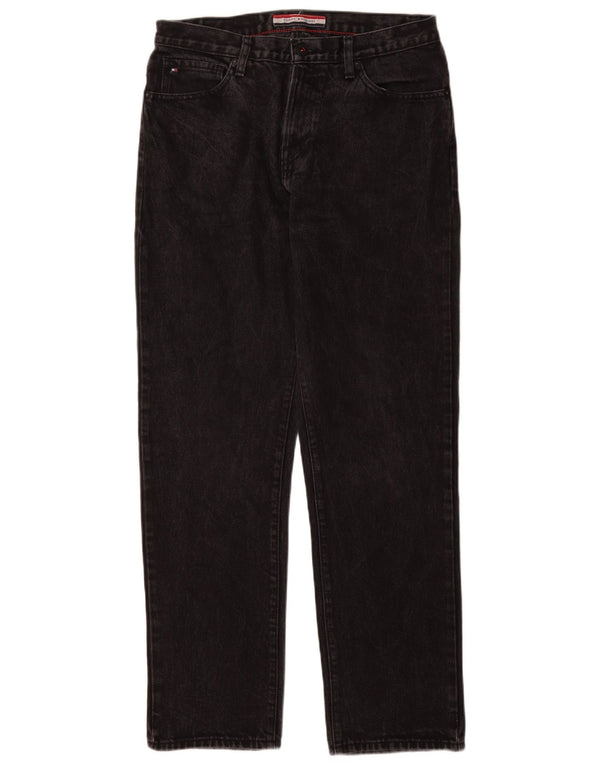 Jeans dritti da uomo Tommy Hilfiger W32 L32 cotone nero