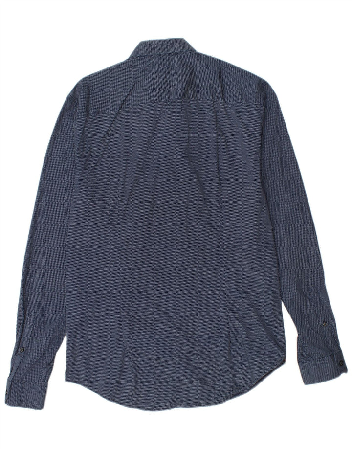 Camicia slim fit da uomo SUPERDRY piccola in cotone maculato blu navy