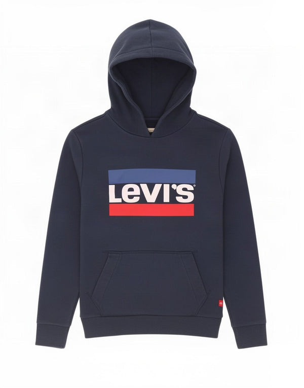 Maglione con cappuccio grafico per ragazzi Levi's 13-14 anni in cotone color block blu navy