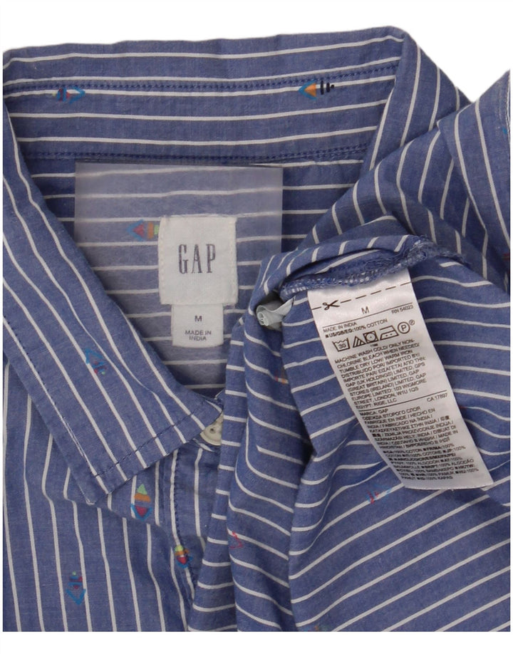 Abito camicia da donna GAP UK 14 Cotone gessato blu medio