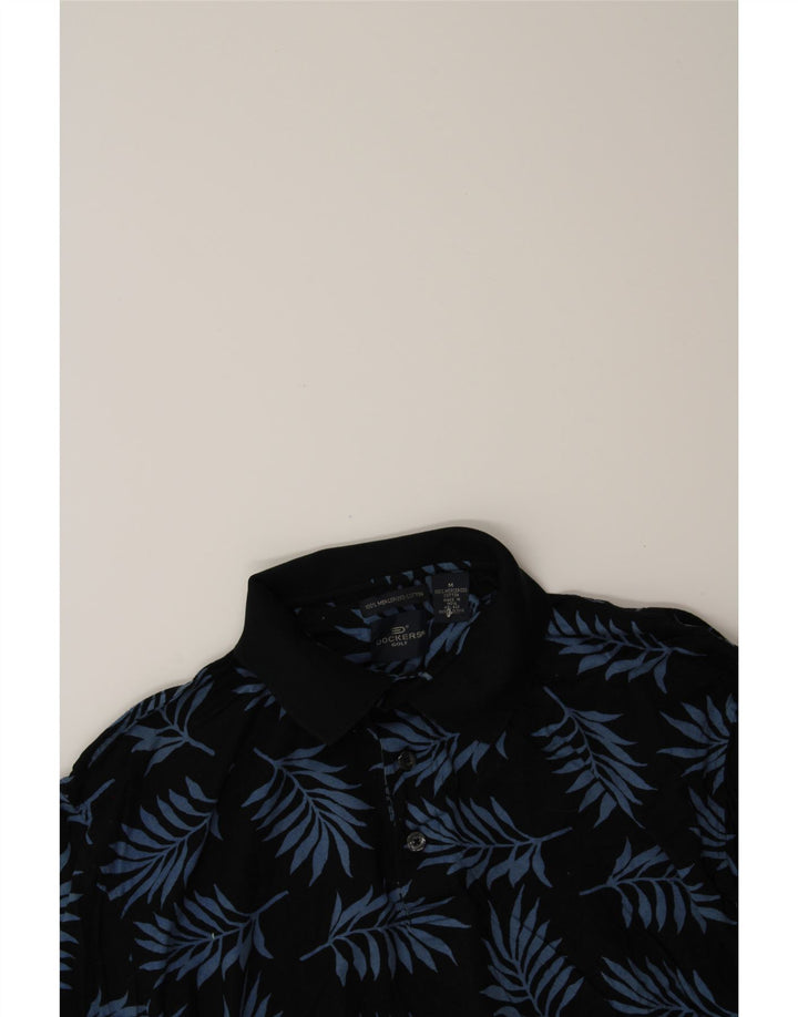 DOCKERS Mens Abstract Pattern Polo Shirt Medium Black Cotton Vintage Dockers and Second-Hand Dockers from Messina Hembry 