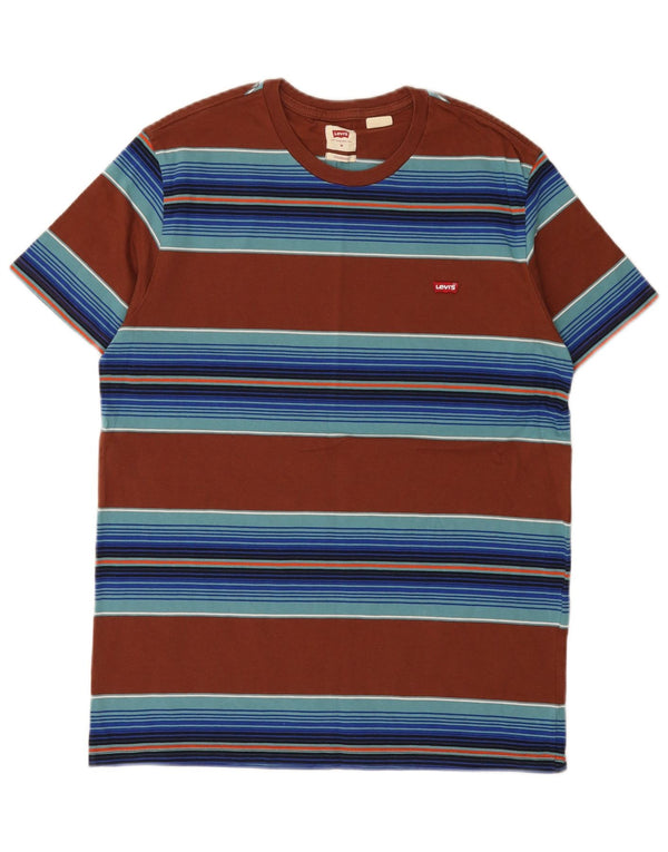 T-shirt Levi's da uomo con vestibilità standard, top marrone medio a righe