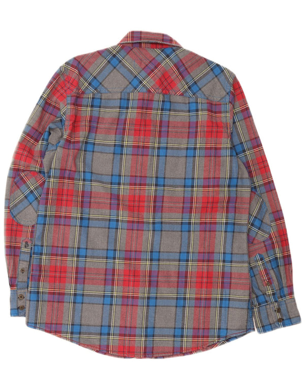 Boden Camicia da uomo in flanella di cotone scozzese grande multicolore