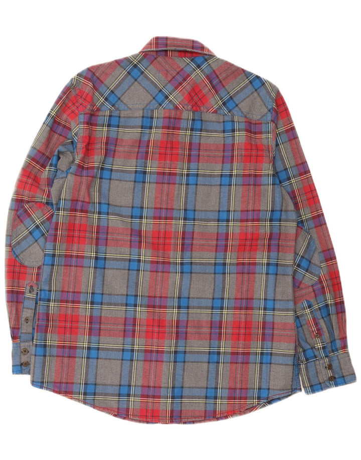Boden Camicia da uomo in flanella di cotone scozzese grande multicolore