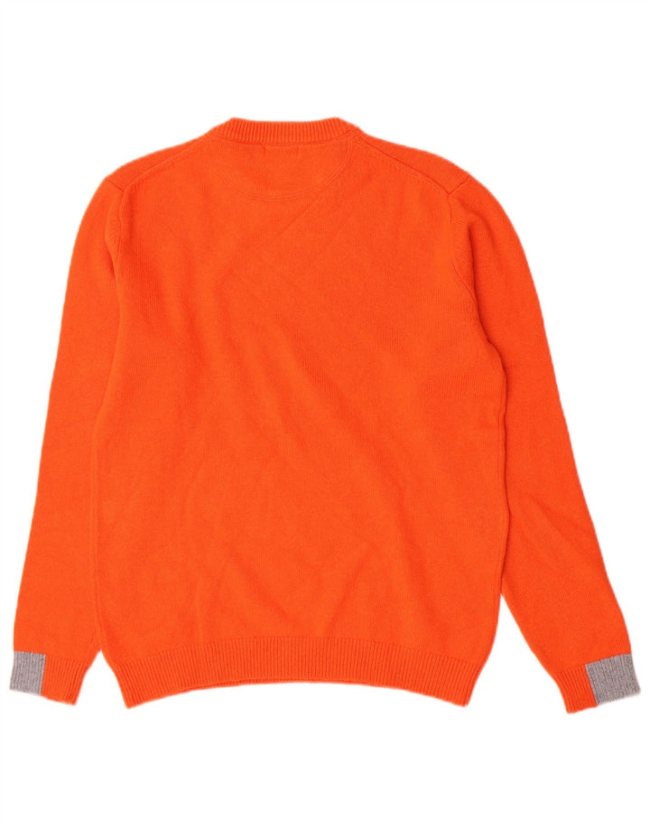 Maglione da uomo girocollo Sun68 in lana merino arancione medio