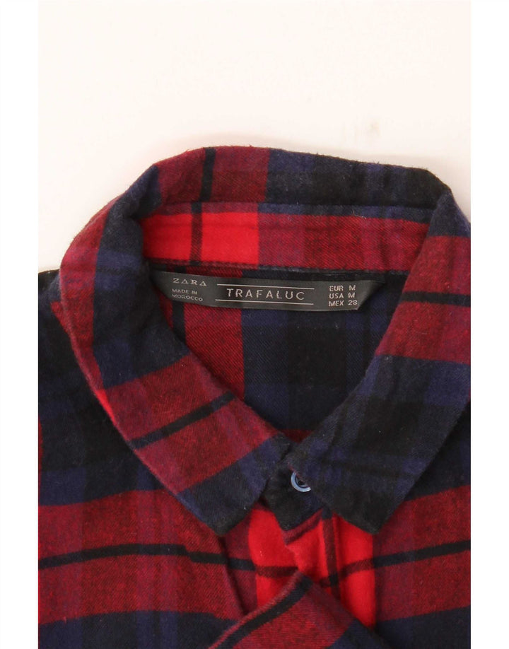 Camicia in flanella da donna Zara UK 14 a quadri rossi medi