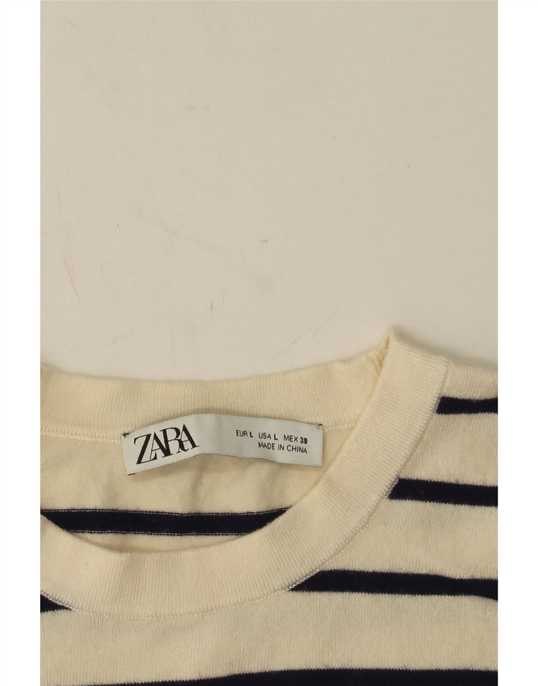 Canotta canotta da donna Zara UK 16 grande a righe beige