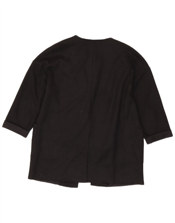 Giacca blazer aperta oversize con maniche a 3/4 ZARA da donna UK 10 piccola nera