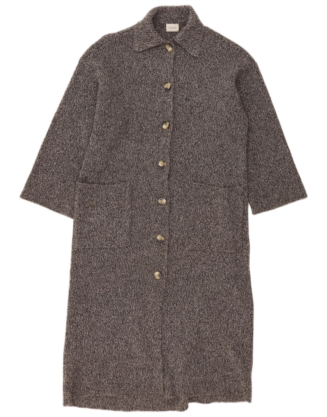 Maglione cardigan oversize lungo da donna Benetton UK 10 piccolo grigio