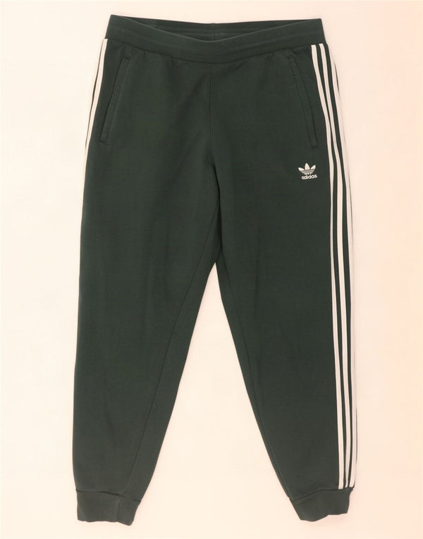Adidas Mens Tracksuit Trousers Joggers XL Green Cotton