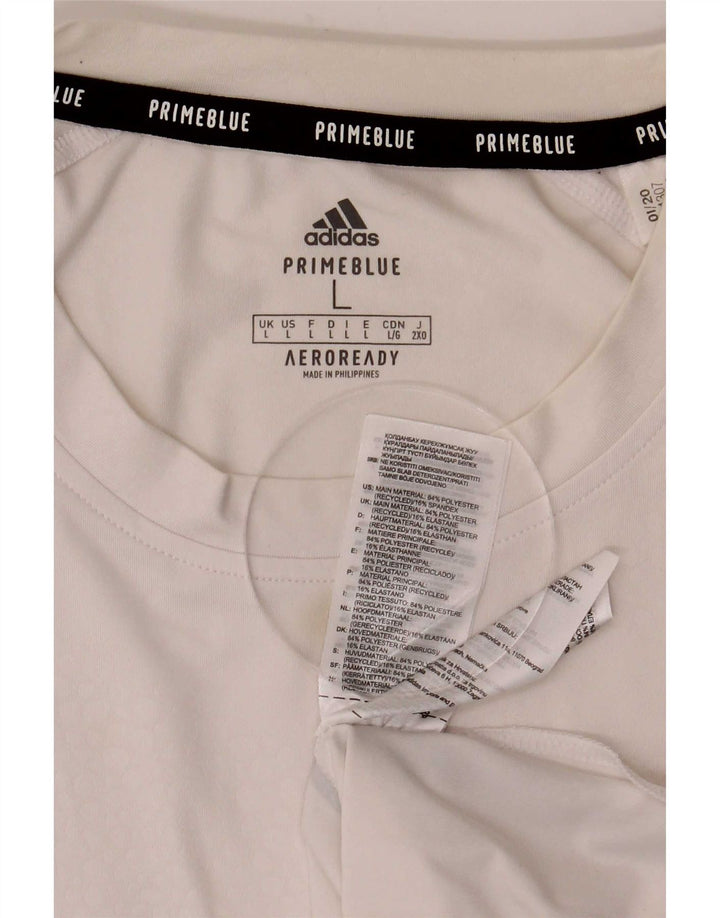 T-shirt Adidas Aeroready da uomo, grande, in poliestere bianco
