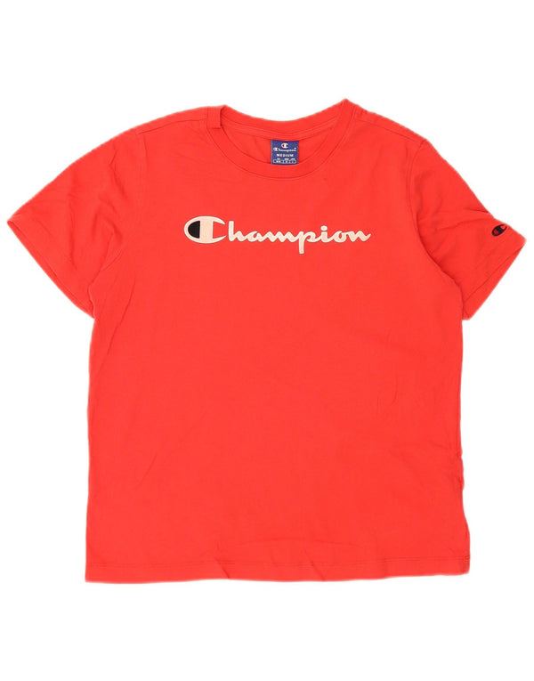 T-shirt grafica da donna Champion Top UK 14 cotone rosso medio