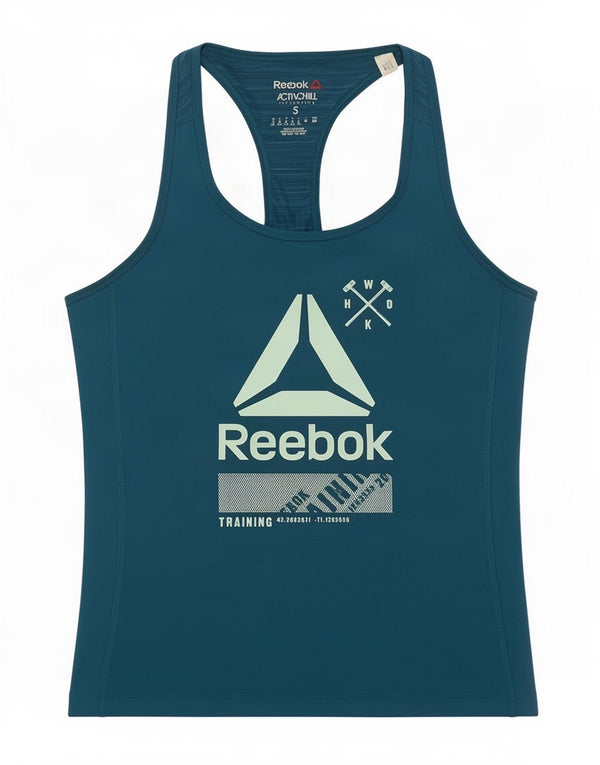 Canotta Reebok da donna UK 8/10 Small Blue Flecked Poliestere