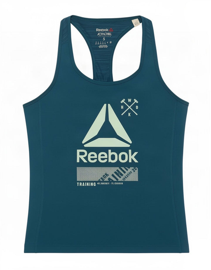 Canotta Reebok da donna UK 8/10 Small Blue Flecked Poliestere