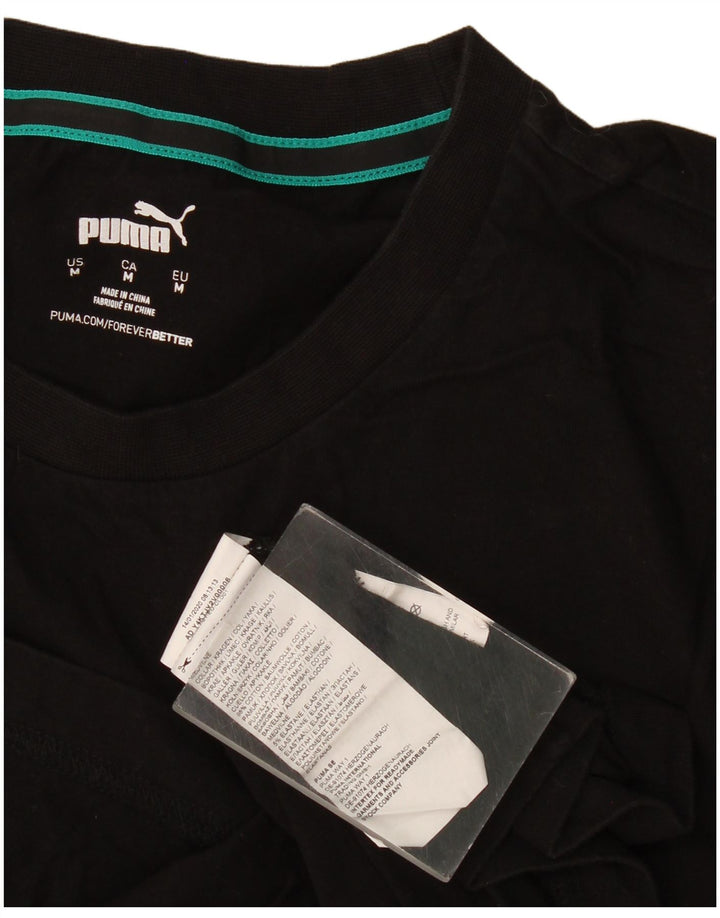 T-shirt grafica da uomo Puma Top in cotone nero medio