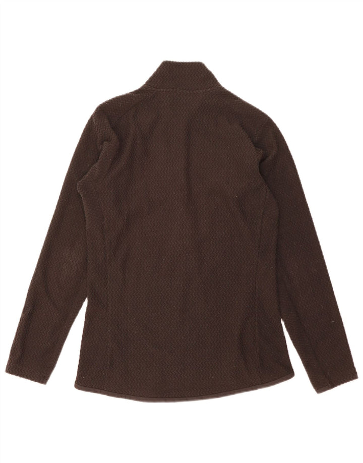 Patagonia Uomo Zip Neck Pullover Tuta Top Small Marrone Poliestere