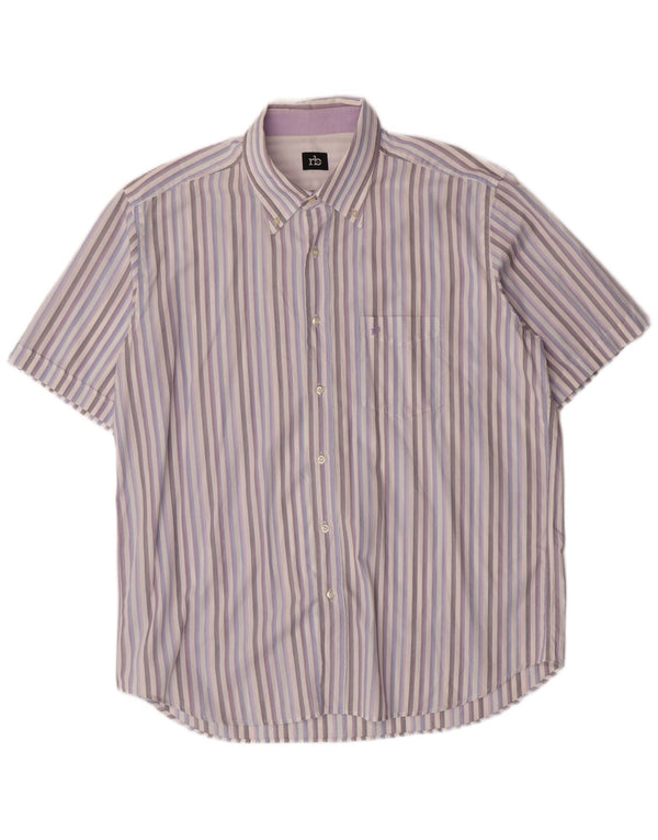 Camicia da uomo Roccobarocco taglia 46 18 1/2 XL a righe multicolore