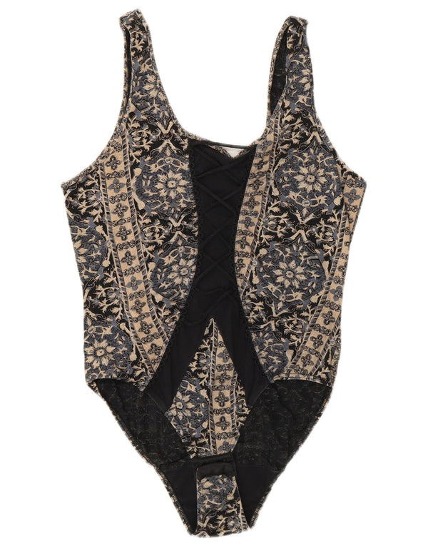 Body vintage da donna US 4 piccolo floreale multicolore