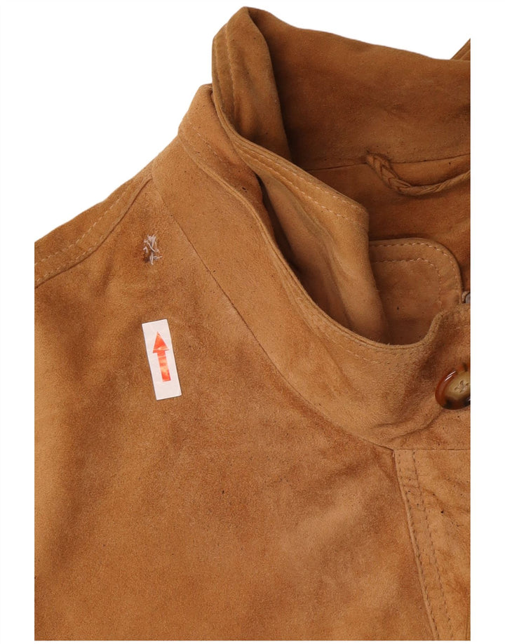 Giubbotto bomber in pelle scamosciata da uomo Christian Berg IT 56 3XL Pelle marrone