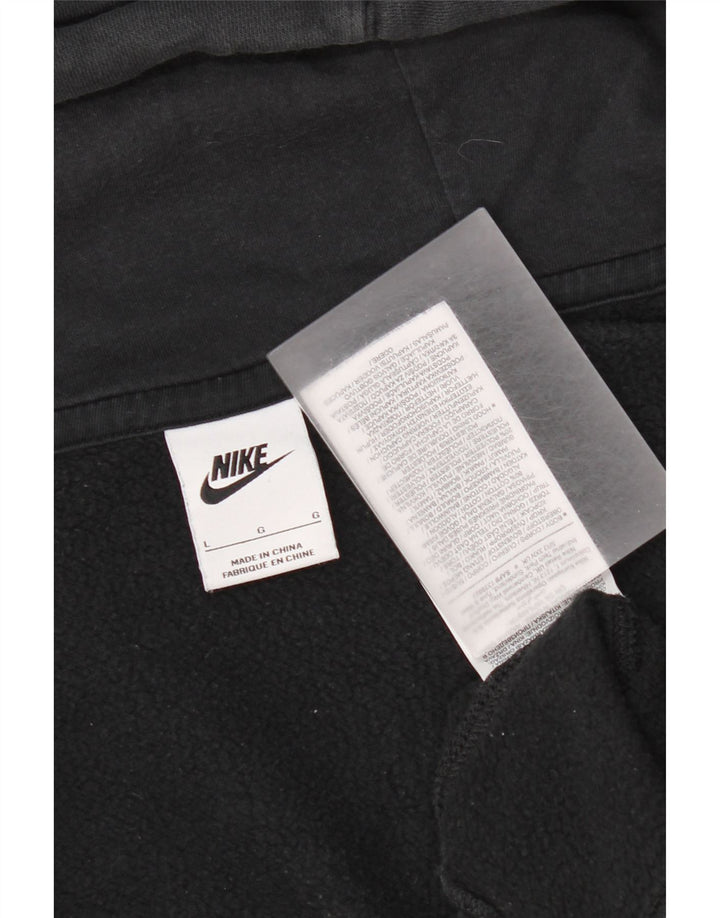 Felpa con cappuccio e zip Nike da uomo, grande, in cotone nero