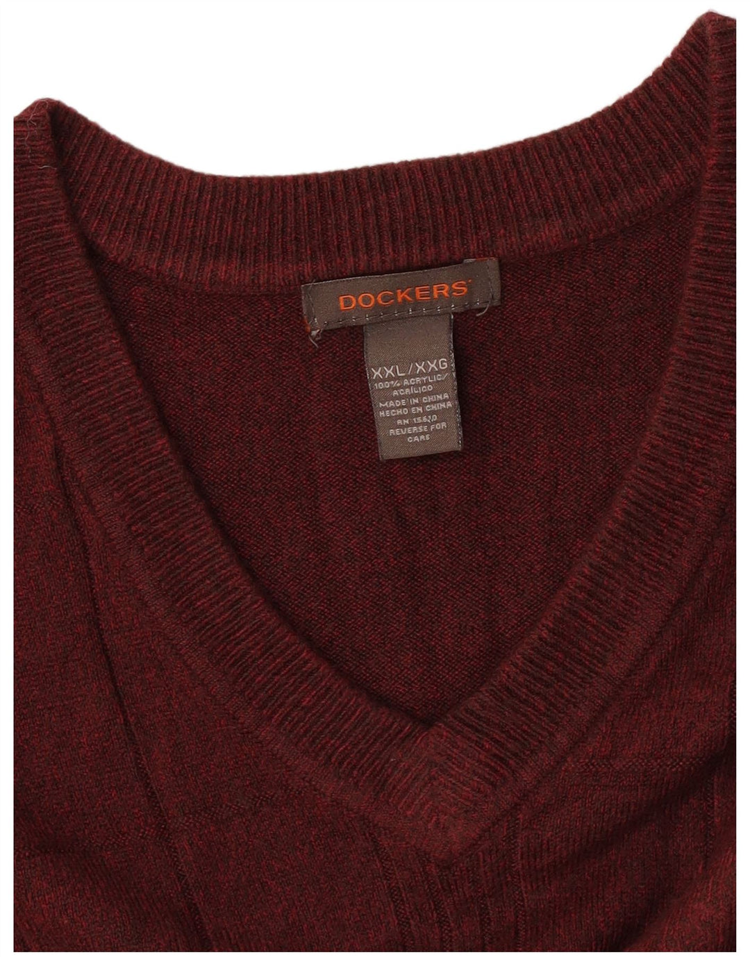 DOCKERS Canotta da uomo Canotta 2XL Acrilico a quadri bordeaux