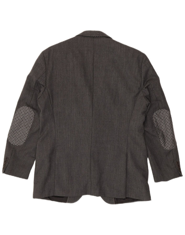 Giacca blazer da uomo a 2 bottoni Hugo Boss EU 52 XL lana vergine grigia