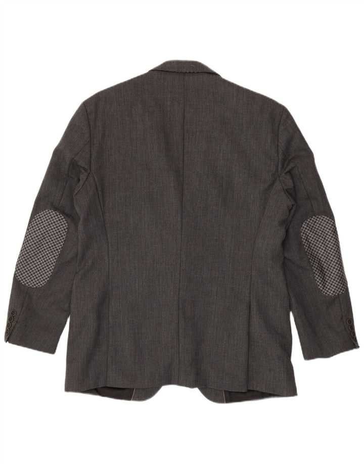 Giacca blazer da uomo a 2 bottoni Hugo Boss EU 52 XL lana vergine grigia