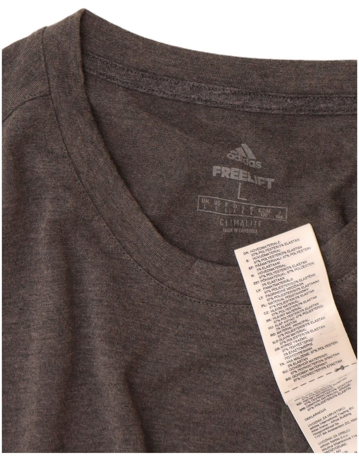 T-shirt Adidas Climalite da uomo, grande, in poliestere chiazzato grigio