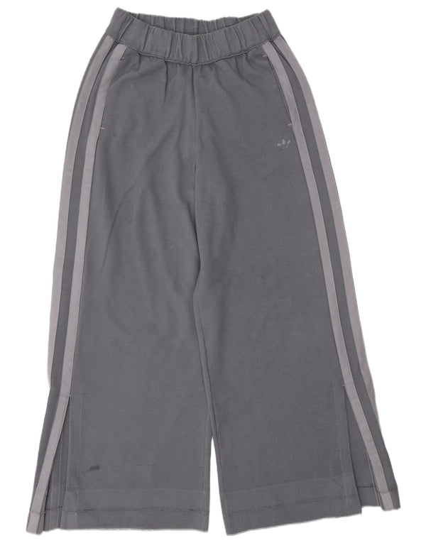 Pantaloni da tuta da donna Adidas a gamba larga Joggers UK 12 Cotone grigio medio