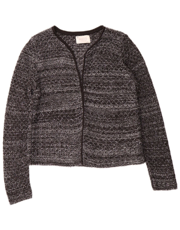 Maglione cardigan aperto per ragazze Zara 11-12 anni acrilico chiazzato grigio