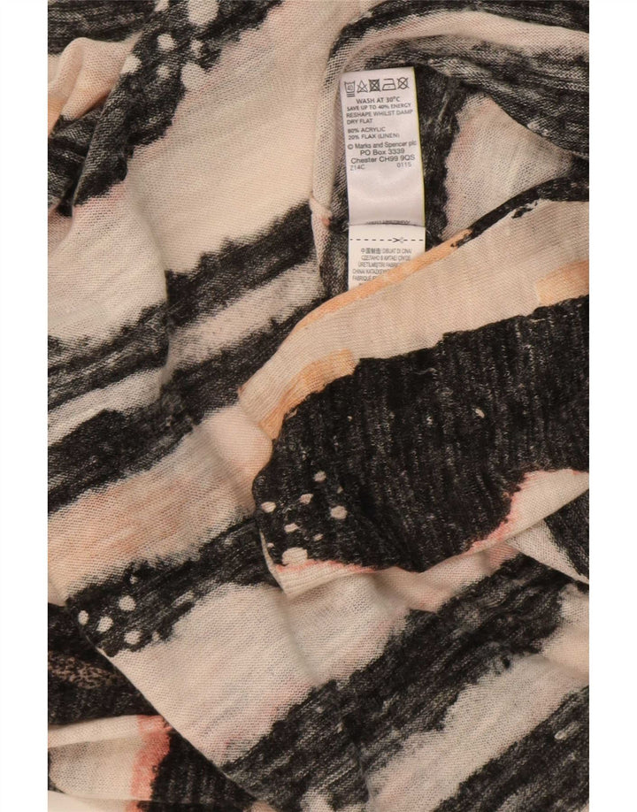 Maglione cardigan oversize da donna Marks & Spencer UK 16 grandi righe nere