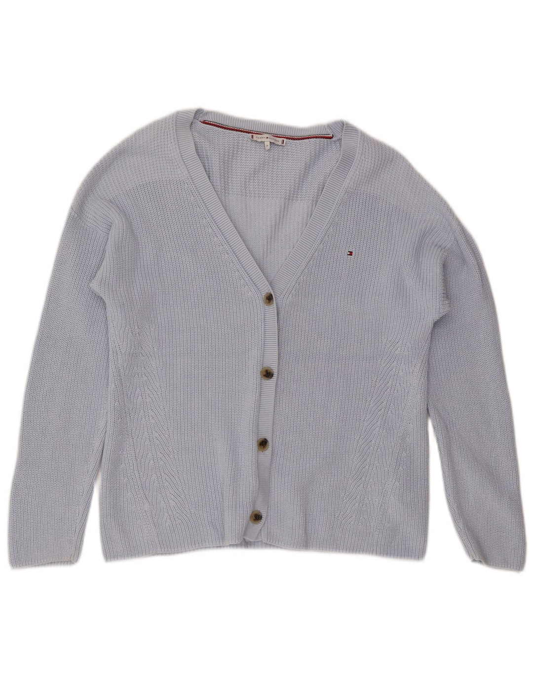 Maglione cardigan da donna Tommy Hilfiger UK 14 Cotone blu medio