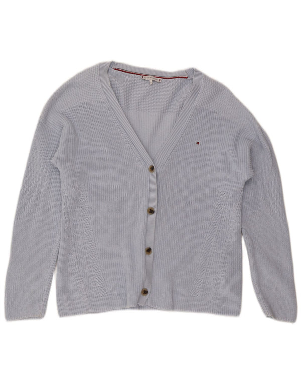 Maglione cardigan da donna Tommy Hilfiger UK 14 Cotone blu medio