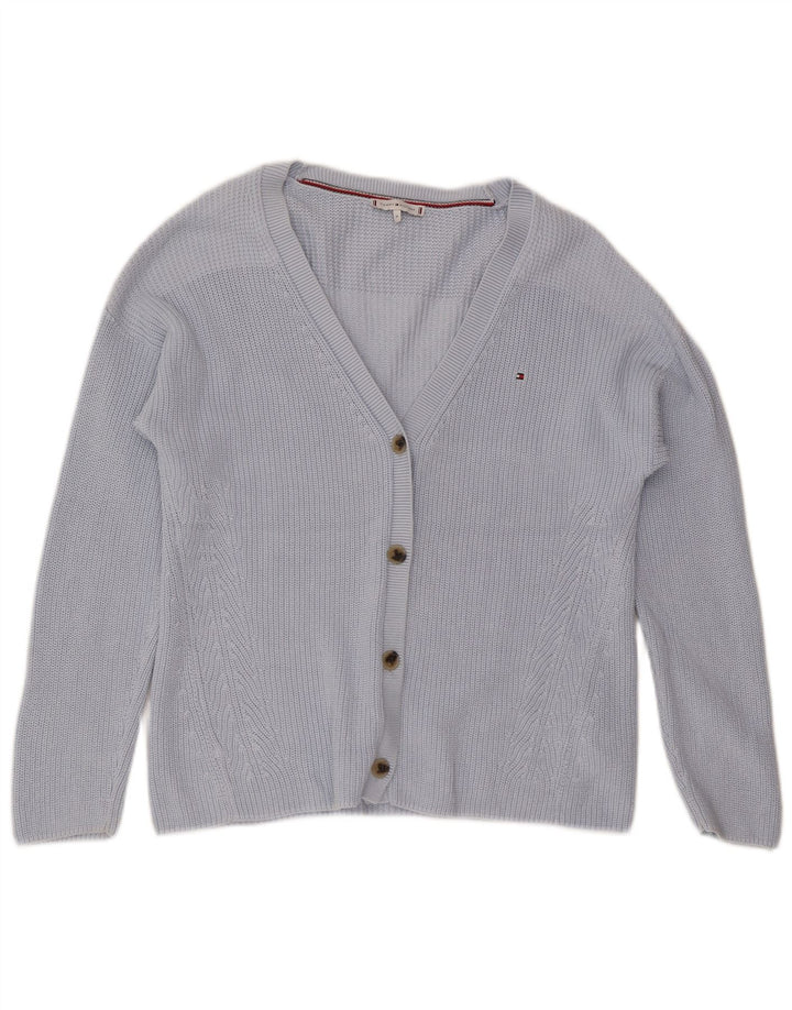 Maglione cardigan da donna Tommy Hilfiger UK 14 Cotone blu medio
