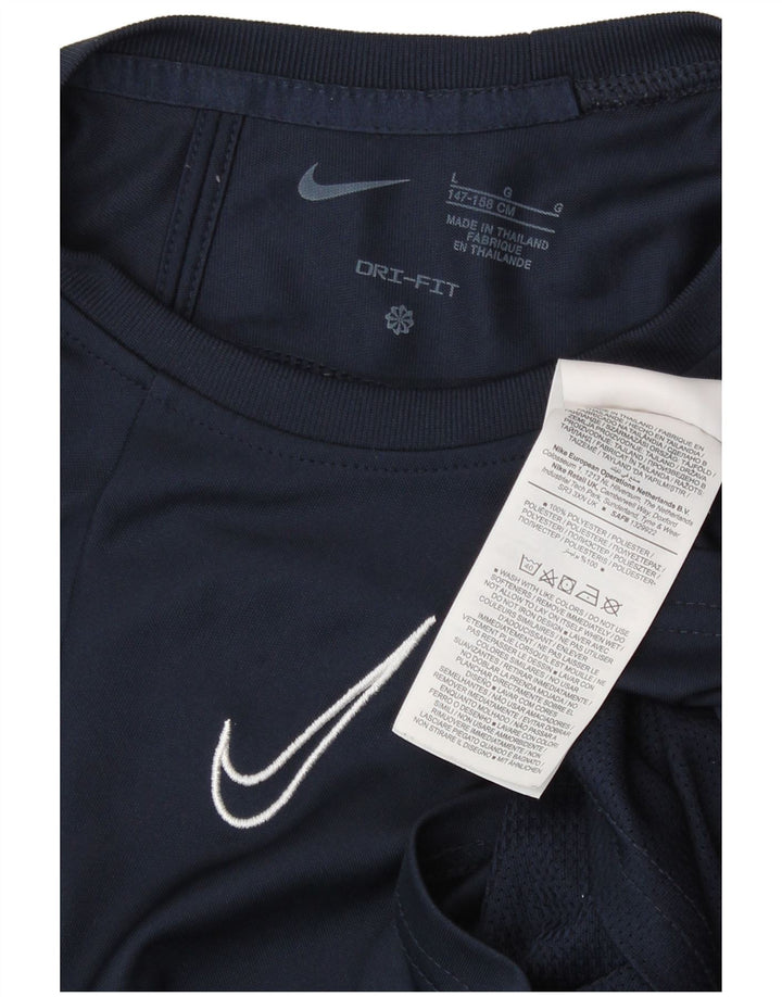 T-shirt da ragazzo Nike Top 12-13 anni Large in poliestere a righe blu navy